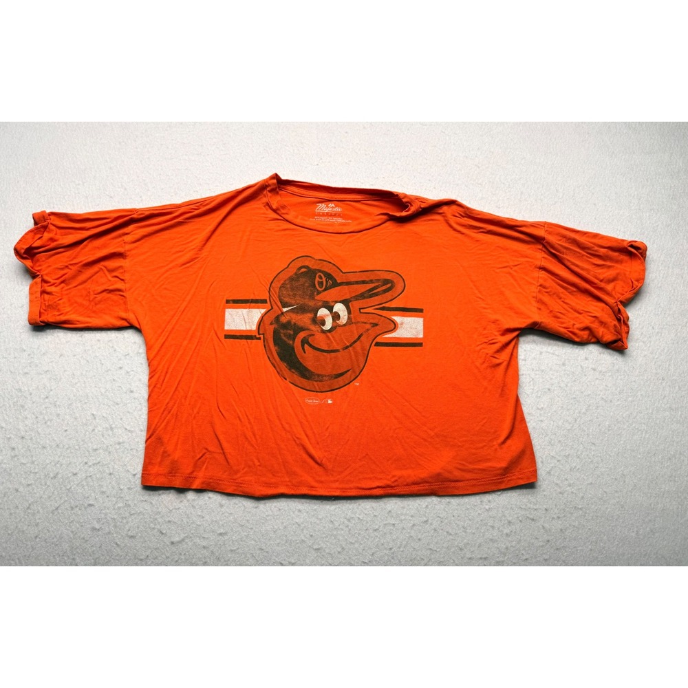 Majestic Threads Baltimore Orioles Cedric Mullins 31 Cropped T-Shirt Orange XL